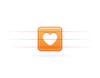 Moi Button Orange Heart Image